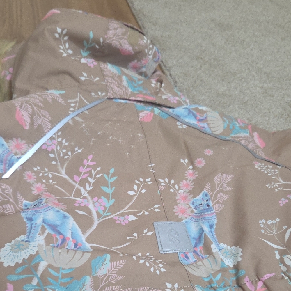 NWT Reima Floral Waterproof Weatherproof Snowsuit with Faux Fur Trim - Picture 10 of 15